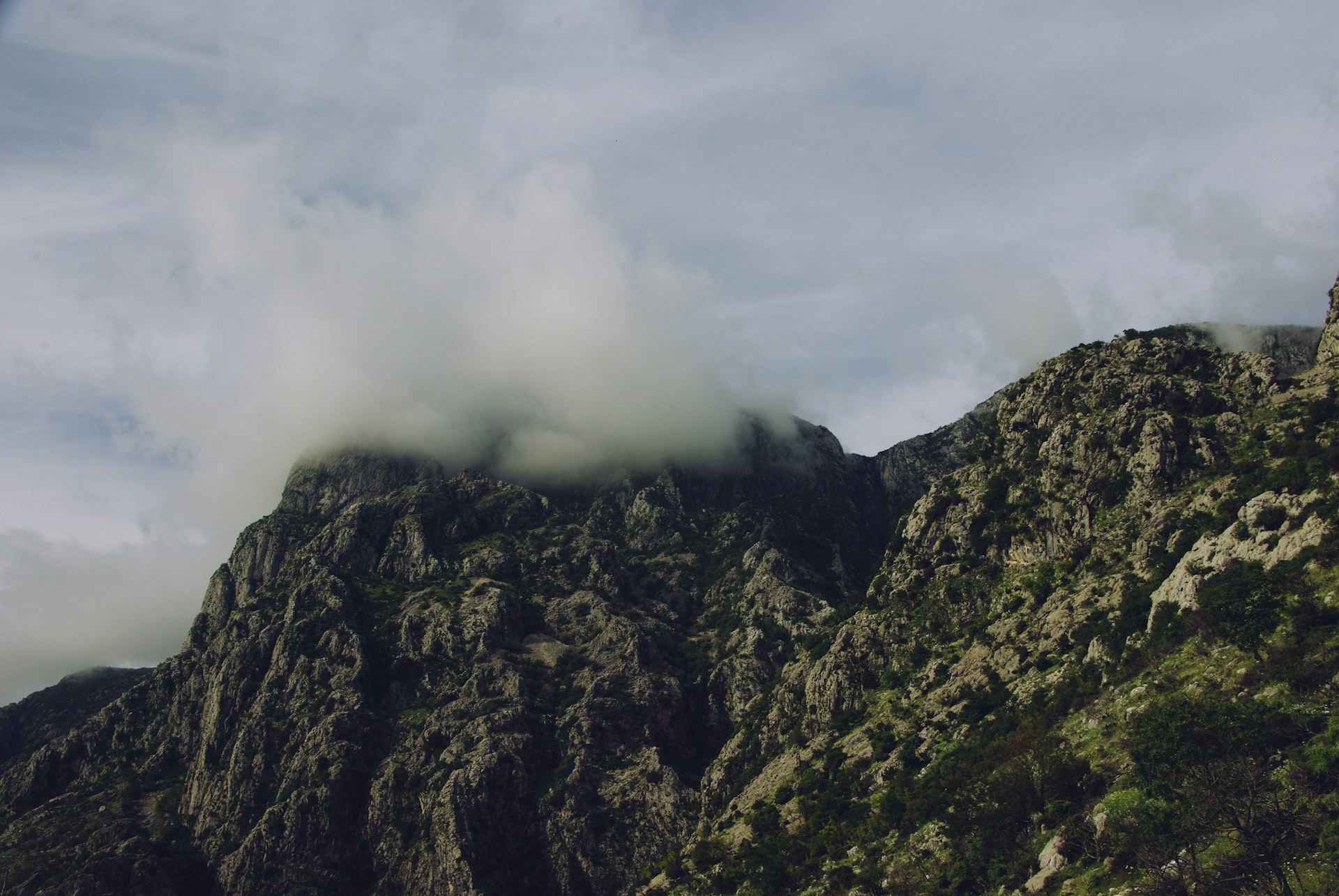 Low cloud over the rocky slopes of Durmitor, Montenegro